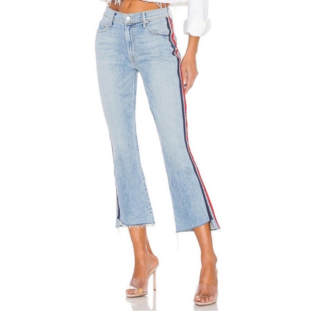Mother Insider Crop Step Fray Jeans Thanks Again Racer Size 28